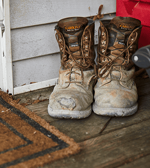 Work boots by the door