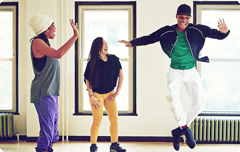 3 people dancing