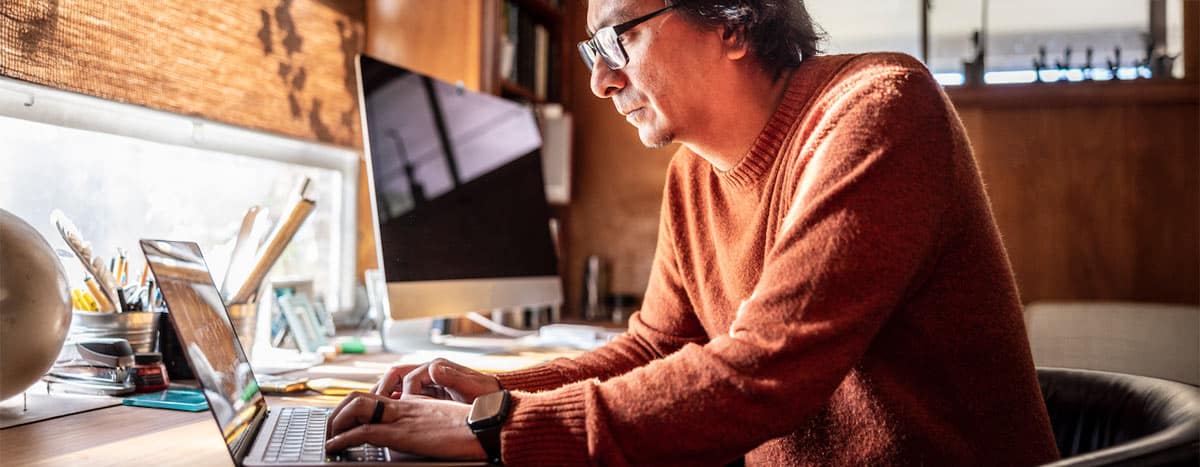 A professional working from home