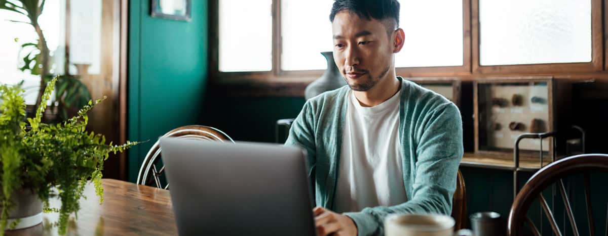 Man working on a laptop