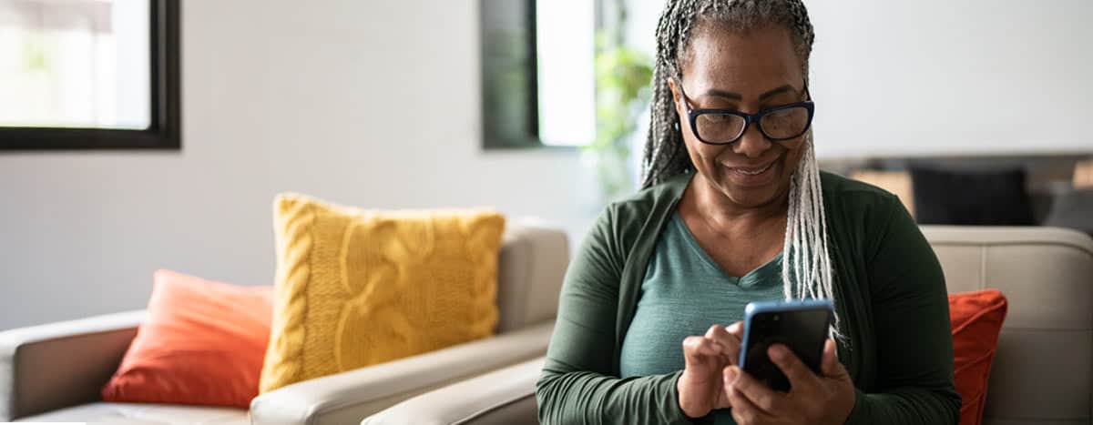Women using phone
