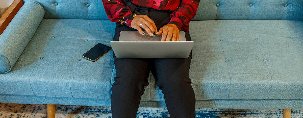 A person using a laptop