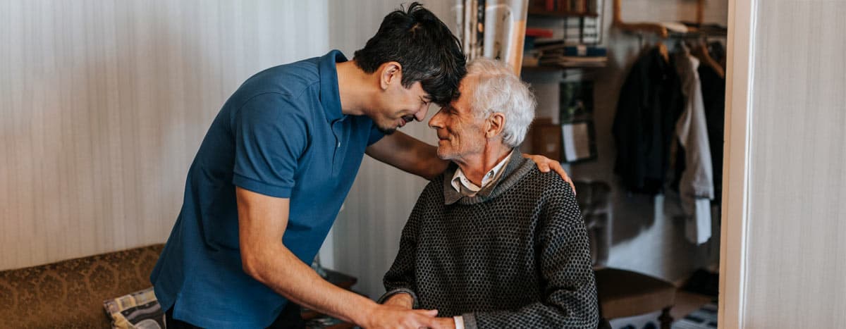 A caregiver and patient