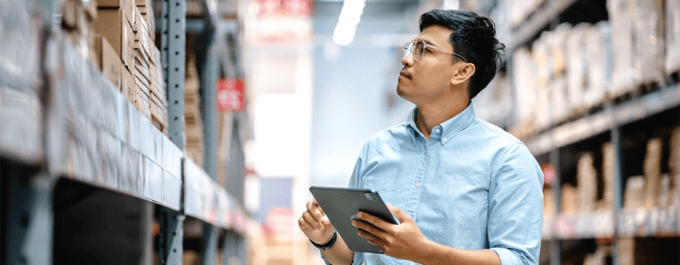 Worker in warehouse