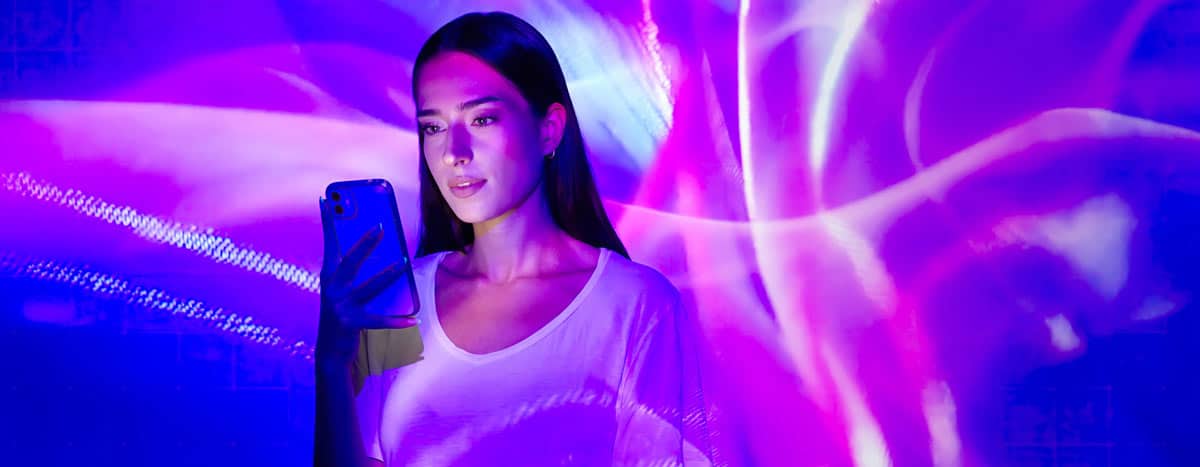 A women using her phone