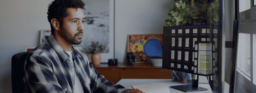 Man working from home at desk