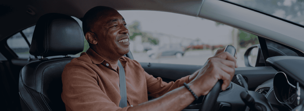 Man driving in car