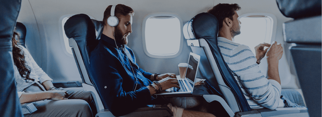 Passengers on a plane