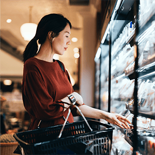 Woman going grocery shopping