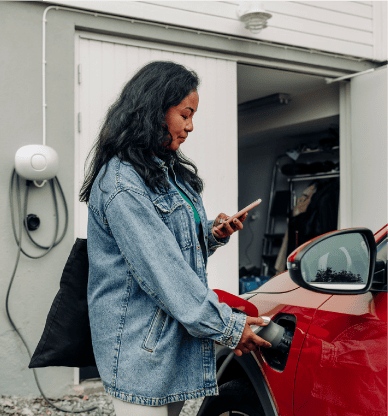 Woman Charging EV