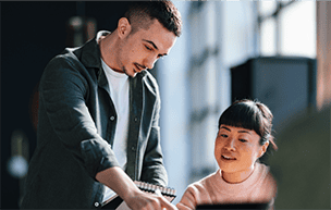 Two colleagues working