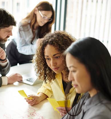 Group of coworkers working together