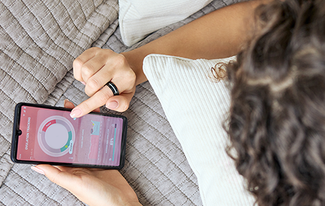 A women using her phone