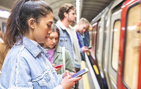 People waiting for metro train in London