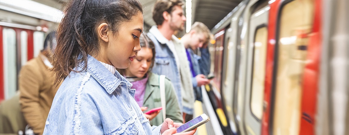 People waiting for metro train in London