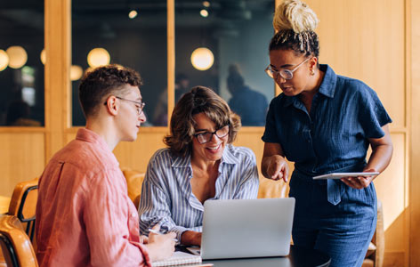 People discussing in a group setup